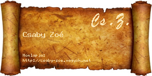 Csaby Zoé névjegykártya